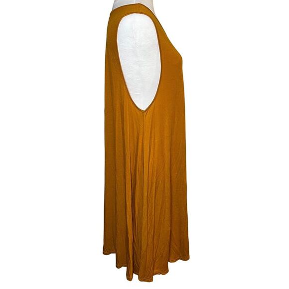 Free People FP Beach Sleeveless Tank Midi Dress Orange Size Large Lagenlook Boho - Picture 3 of 7